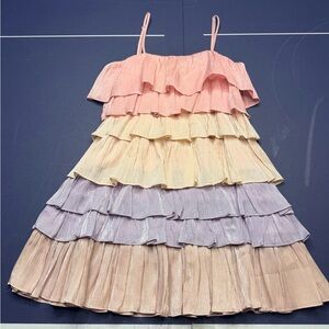 Pastel Layered Ruffle Mini Dress